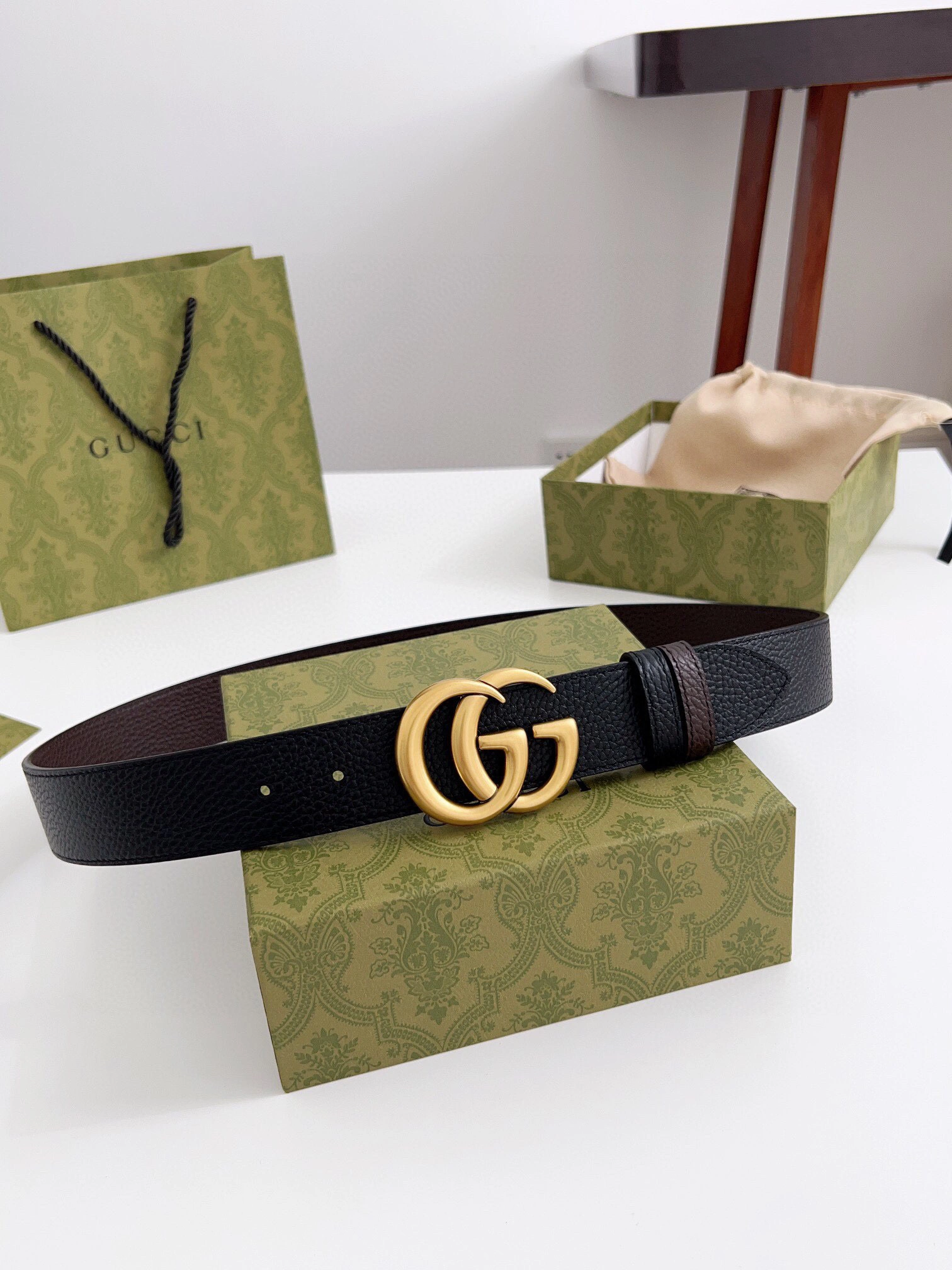 &Barbara-- 474350-CAO2T-1062 reversible Calfskin 3.7cm item:D-S000A1923R
